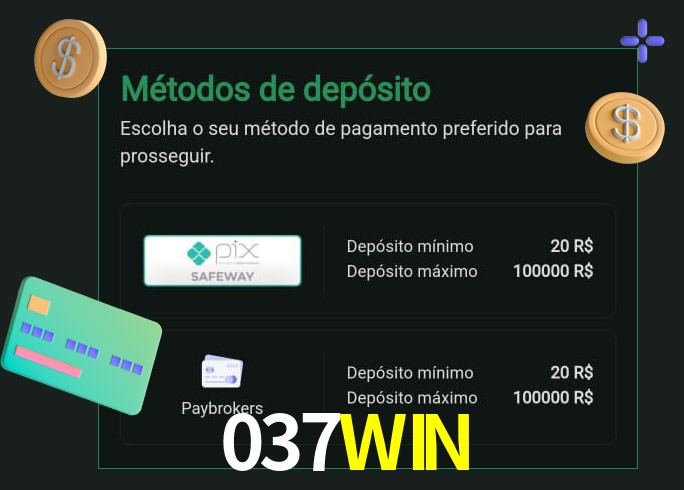O cassino 037WIN oferece uma grande variedade de métodos de pagamento